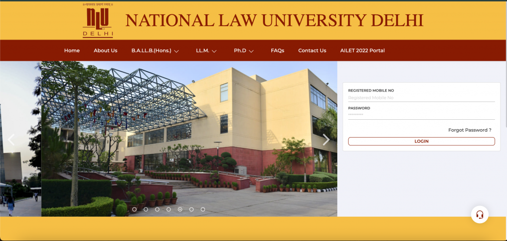 NLU Delhi homepage